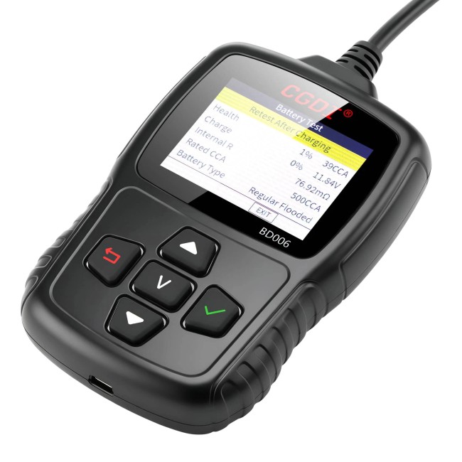 CGDI BD006 Car Battery Tester Supports Testing Vehicle's Starting Battery, Cranking Test, Charging Test, Battery Test, SOH, SOC