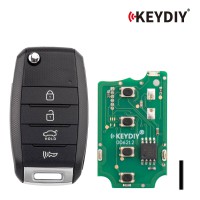 [5Pcs/Lot] KEYDIY KD B19-4 Universal Flip Remote Key 3+1 Buttons for KIA Type