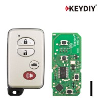[5Pcs/Lot] KEYDIY KD TDB03-4(Silver Gray) for Toyota Universal Smart Remote Key 3+1 Buttons With Grey Key Shell