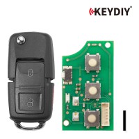 [5Pcs/Lot] KEYDIY KD B01-2+1 Universal Flip Remote Key 2+1 Buttons for Volkswagen Type