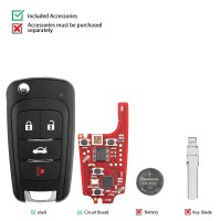 5pcs/lot Xhorse XNBU01EN Wireless Remote Key Buick Flip 4 Buttons English Version
