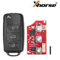 XHORSE XKB512EN Second Generation Universal Remote Key B5 Type 3 Buttons Waterproof Folding Key 5pcs/lot