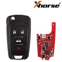 [5Pcs/Lot] XHORSE XKBU21EN for Buick Models Foldable 4 Buttons Second Generation Wired Remote Key