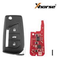 5pcs/lot Xhorse XNTO00EN Wireless Remote Key Toyota Flip 3 Buttons