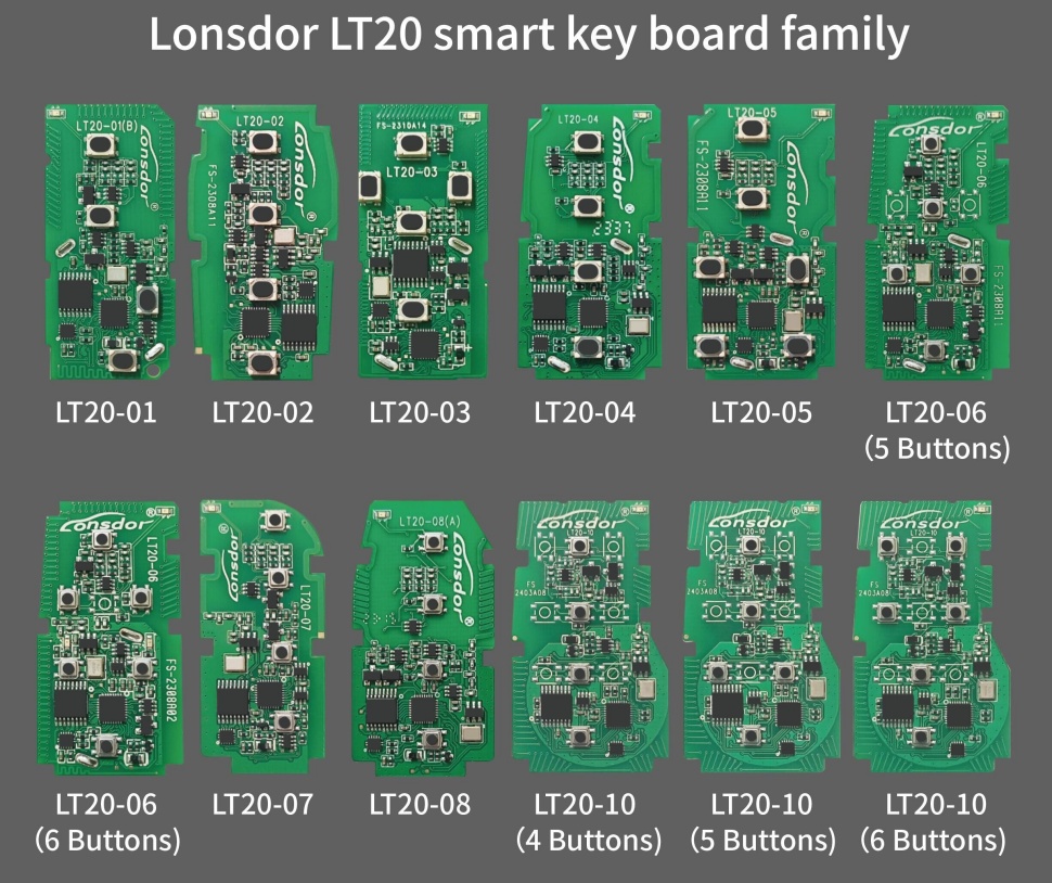 10Pcs/lot Lonsdor LT20 Series Toyota & Lexus Universal Smart Key All-in-One Board for K518/ KH100+ Series 1