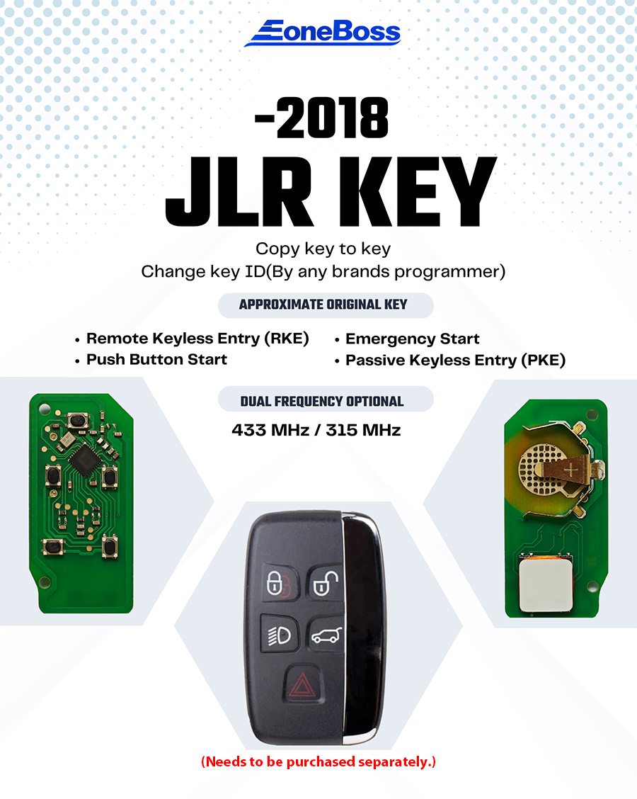 EONEBOSS for JLR Key PCB Board Only Support Year 2015-2018 Frequency: 433MHZ