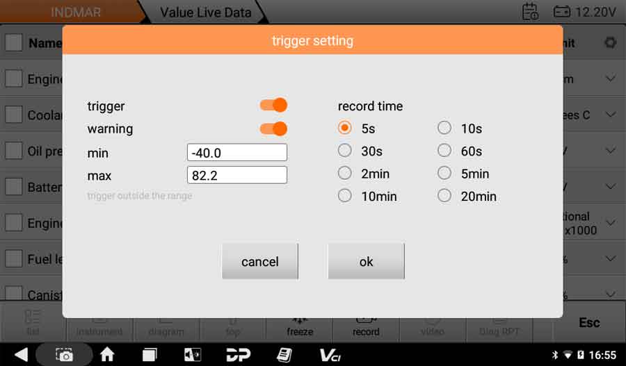 OBDSTAR ISCAN PRO INDMAR Tbale Display 3
