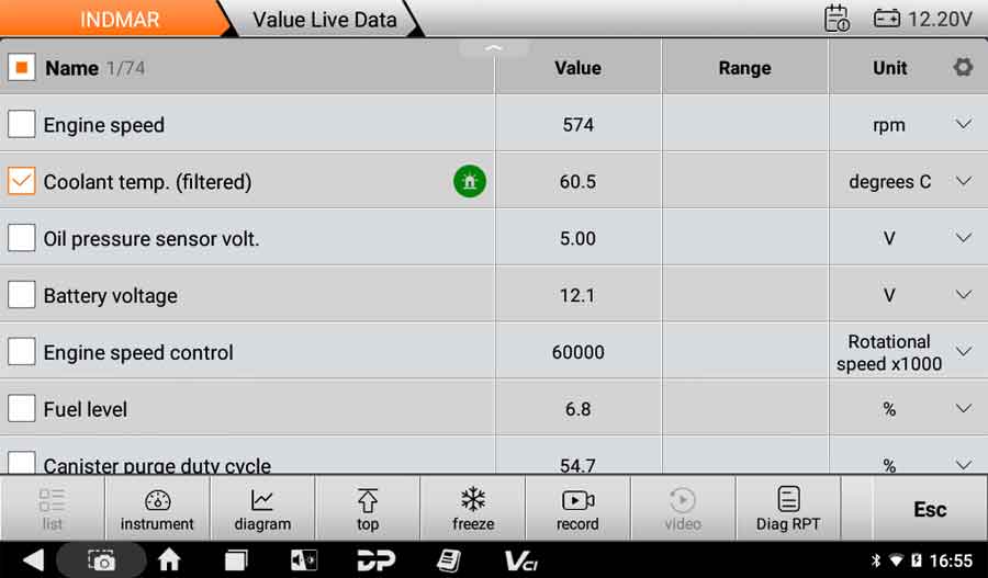 OBDSTAR ISCAN PRO INDMAR Tbale Display 4