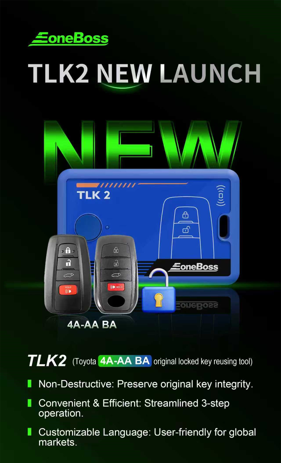 EONEBOSS TLK2 Locked Key Reuse Tool